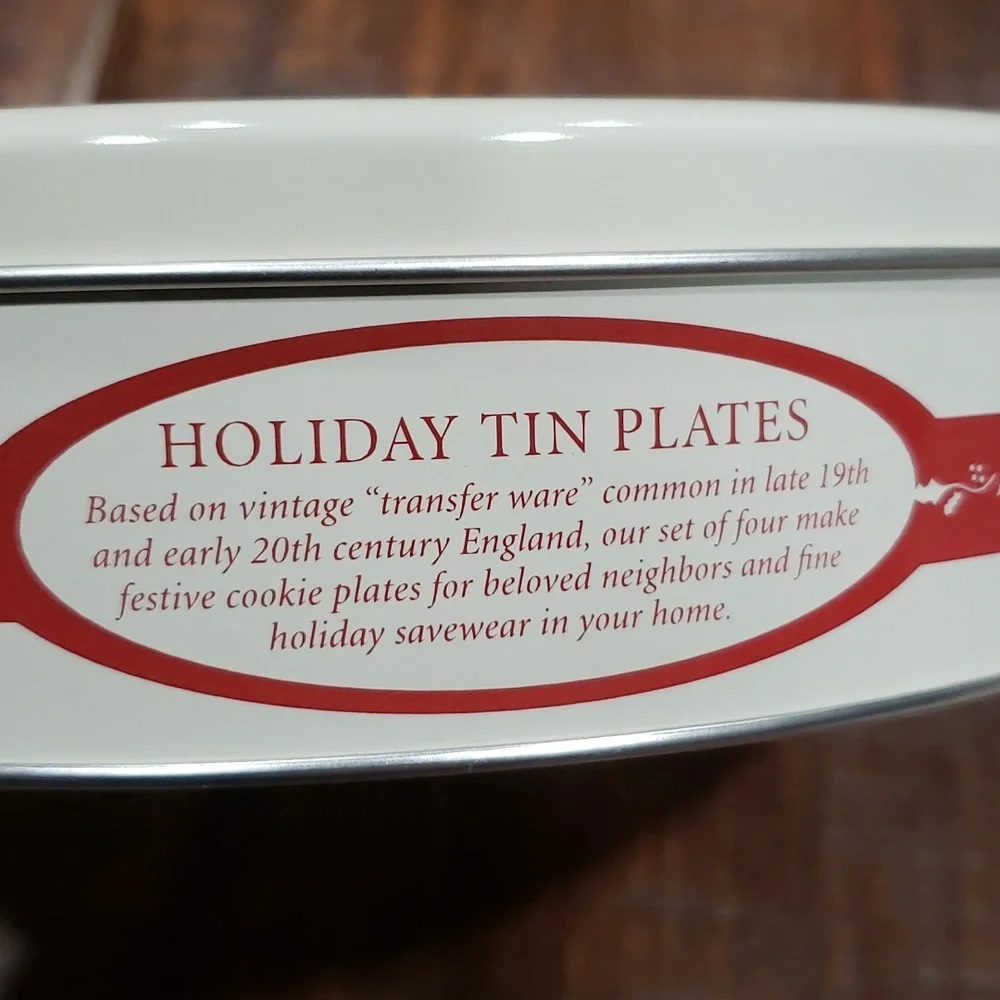 Holiday Tin plates by Restoration Hardware NWOT